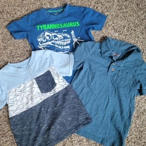 3t Bundle | Tee shirts polo dinosaur shark | Blue white green